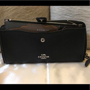 Coach coated canvas wallet in camo and black